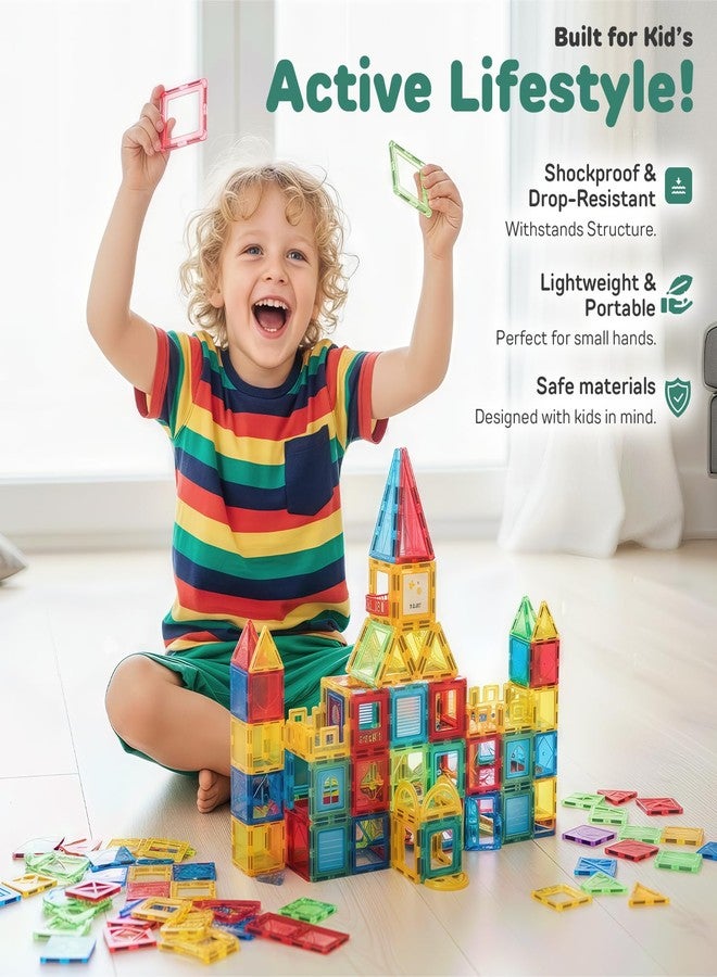IMAGINATION 103 Piece Tiles Building Set for Kids Ages 3-8, STEM Educational Montessori Toy for Boys and Girls, Sensory Gift - Image 4